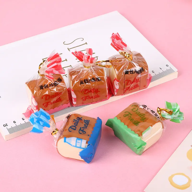 Loaf: 4-Piece Toast Bread Eraser Set – Cute & Fun Stationery for Students & Office Use (Pack of 3)