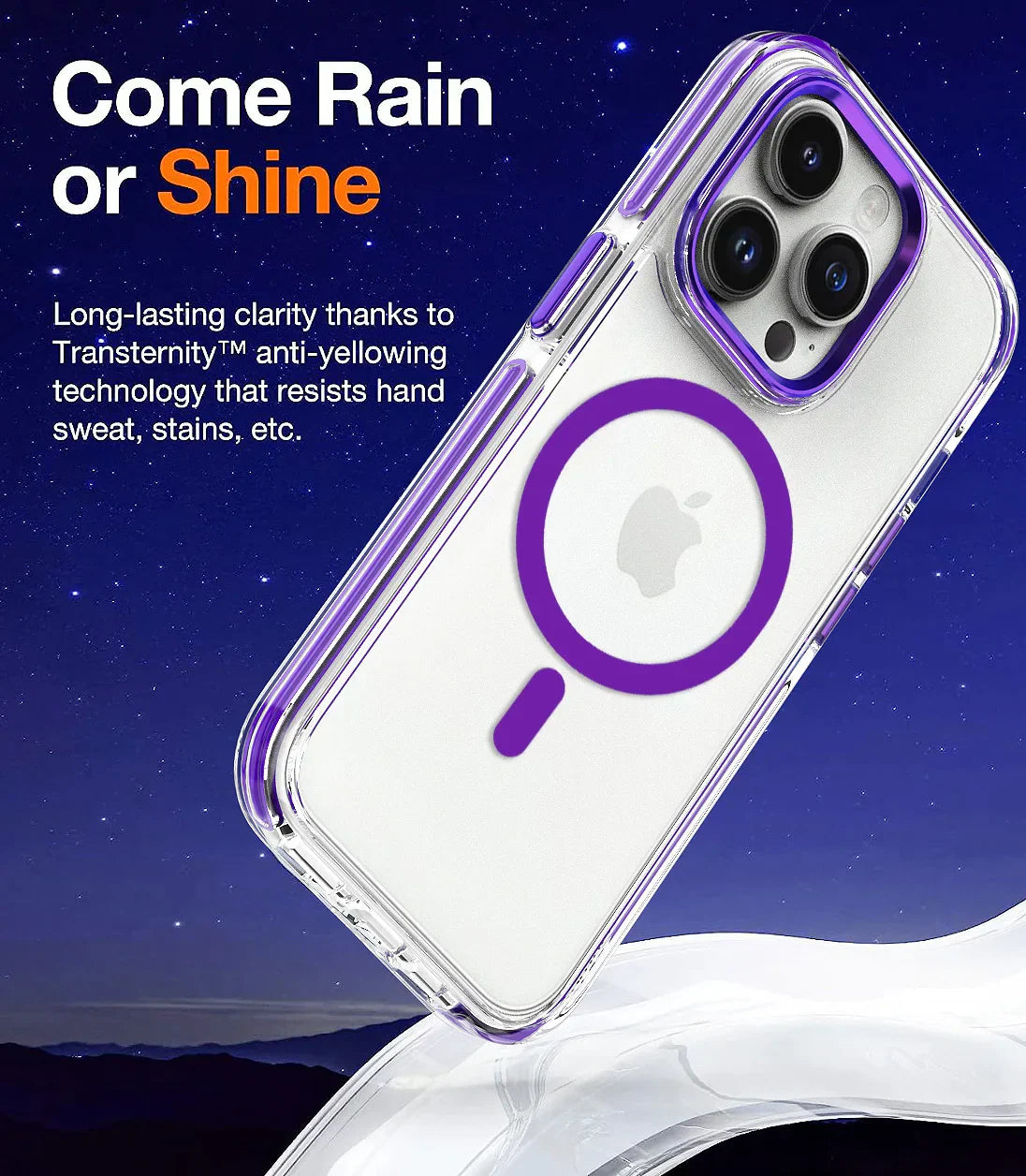 iPhone 14 Yellow Resistant Transparent Back Cover With MagSafe Charging