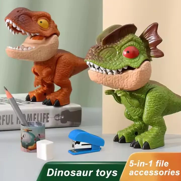 DinoKit: Unique 5-in-1 Dinosaur Stationery Set with Pencil Case & Writing Essentials – Fun School Supplies & Perfect Gift for Kids