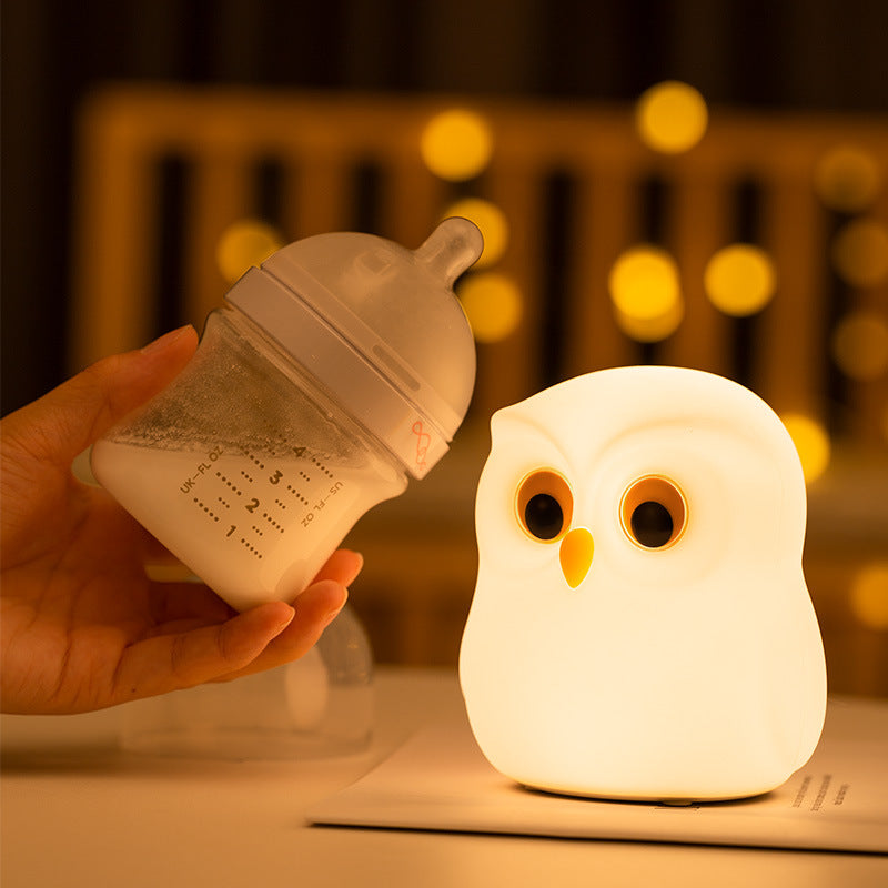 HootGlow: Adorable Owl LED Night Lamp with Rechargeable Battery for Cozy Bedroom Ambience & Gifting