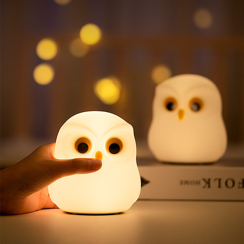HootGlow: Adorable Owl LED Night Lamp with Rechargeable Battery for Cozy Bedroom Ambience & Gifting