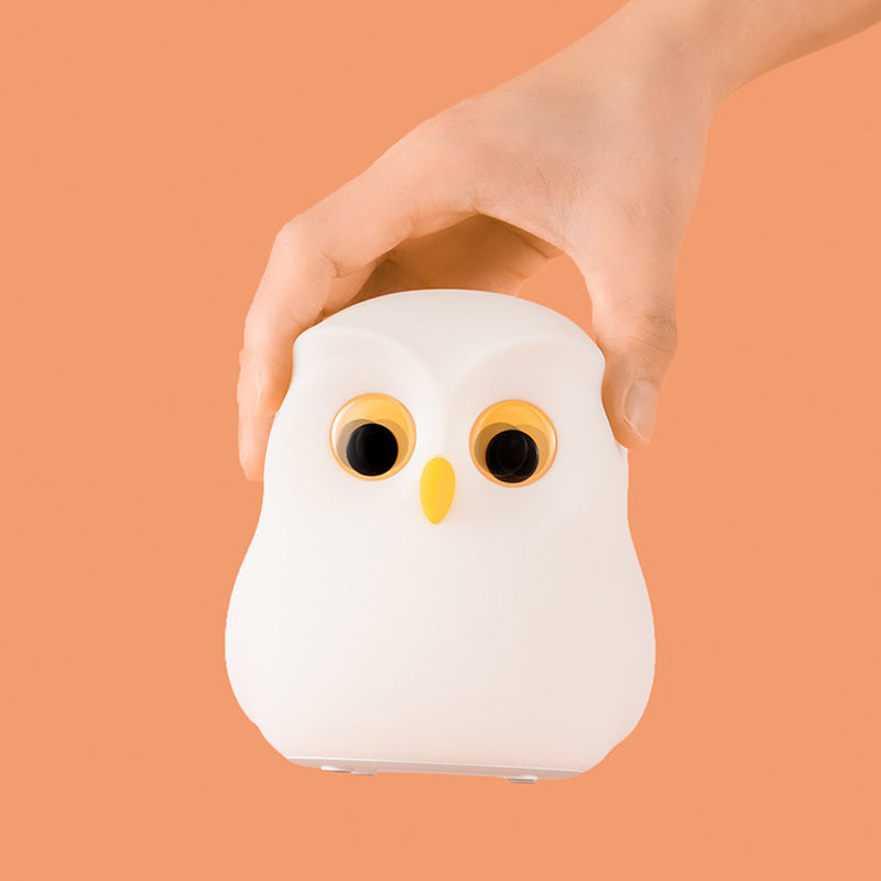 HootGlow: Adorable Owl LED Night Lamp with Rechargeable Battery for Cozy Bedroom Ambience & Gifting