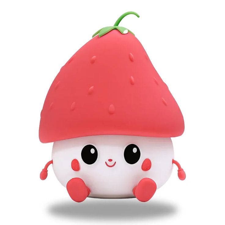 BerryBrite: Cute & Quirky Strawberry LED Nightlight with Touch Sensor, USB-C Charging & Adjustable Brightness Squishy Lamp