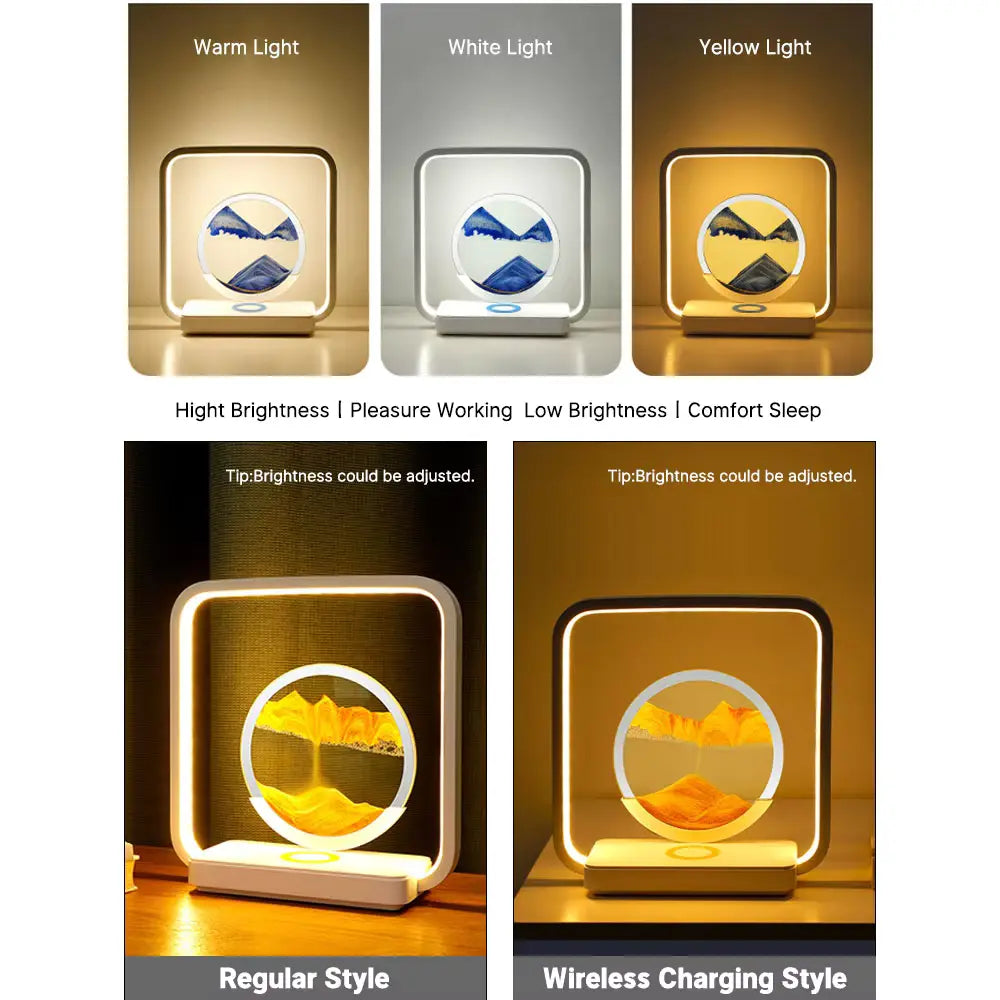 SandX: 3D Quicksand LED Lamp with Wireless Charging & Liquid Motion Art for Relaxing Desk & Bedroom Décor