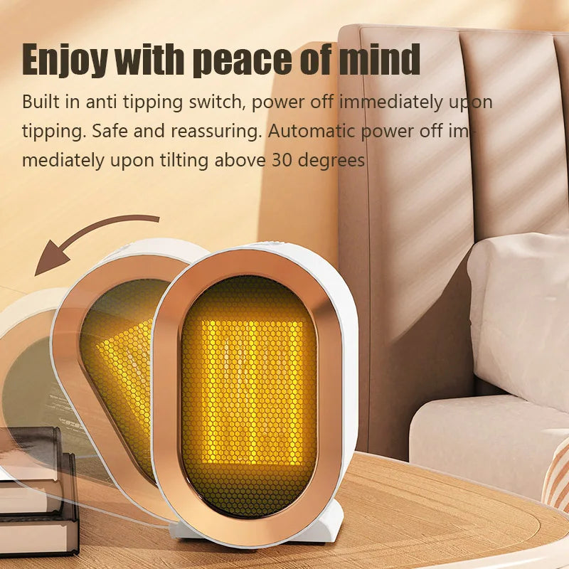 HeatWave: 1200W Mini Portable Electric Heater with Fan for Desk, Bedroom & Indoor Use