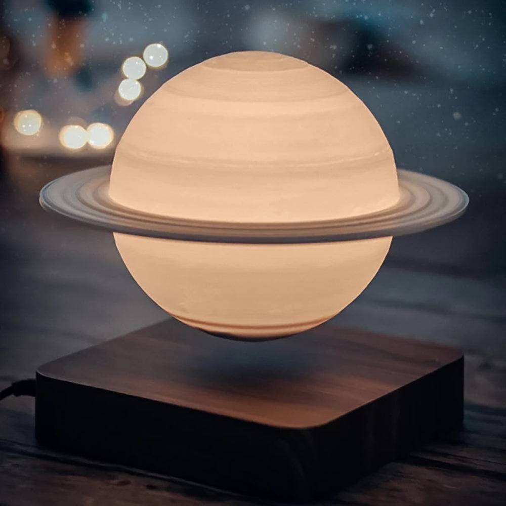 Elysium: 3D Floating Saturn Lamp with Magnetic Levitation, 360° Rotation  Touch-Control LED for Home Office Décor
