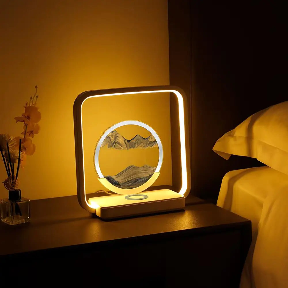 SandX: 3D Quicksand LED Lamp with Wireless Charging & Liquid Motion Art for Relaxing Desk & Bedroom Décor