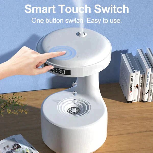 Mirage: The Illusion Anti-Gravity Humidifier with Floating Water Effect, LED Clock Display & Auto Shut-Off (800ml)