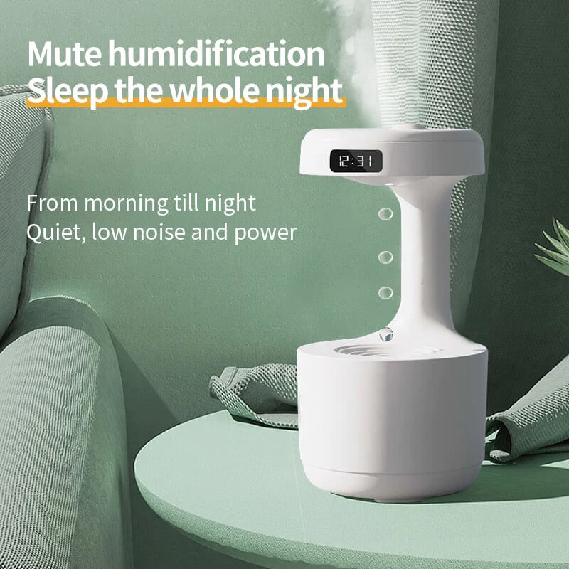 Mirage: The Illusion Anti-Gravity Humidifier with Floating Water Effect, LED Clock Display & Auto Shut-Off (800ml)