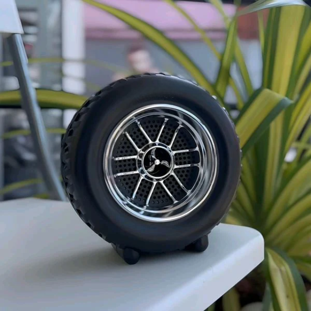Tyro: Tyre-Shaped Wireless Bluetooth Speaker with Deep Bass, 10W Stereo Sound, 12-Hour Playtime, AUX/TF/USB Support & Portable Car-Inspired Design