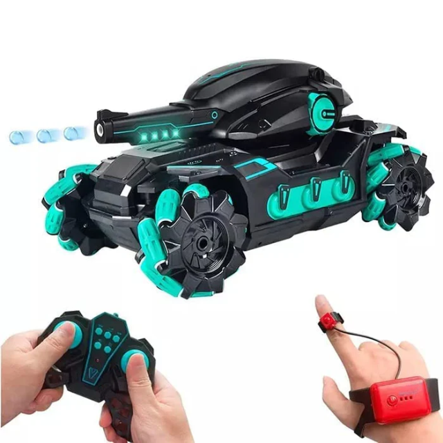 Tanko: RC Battle Car with Gesture Control & 360° Rotating Turret, Water Bullet Shooting, 4WD, High-Speed Drift & Rechargeable Battery