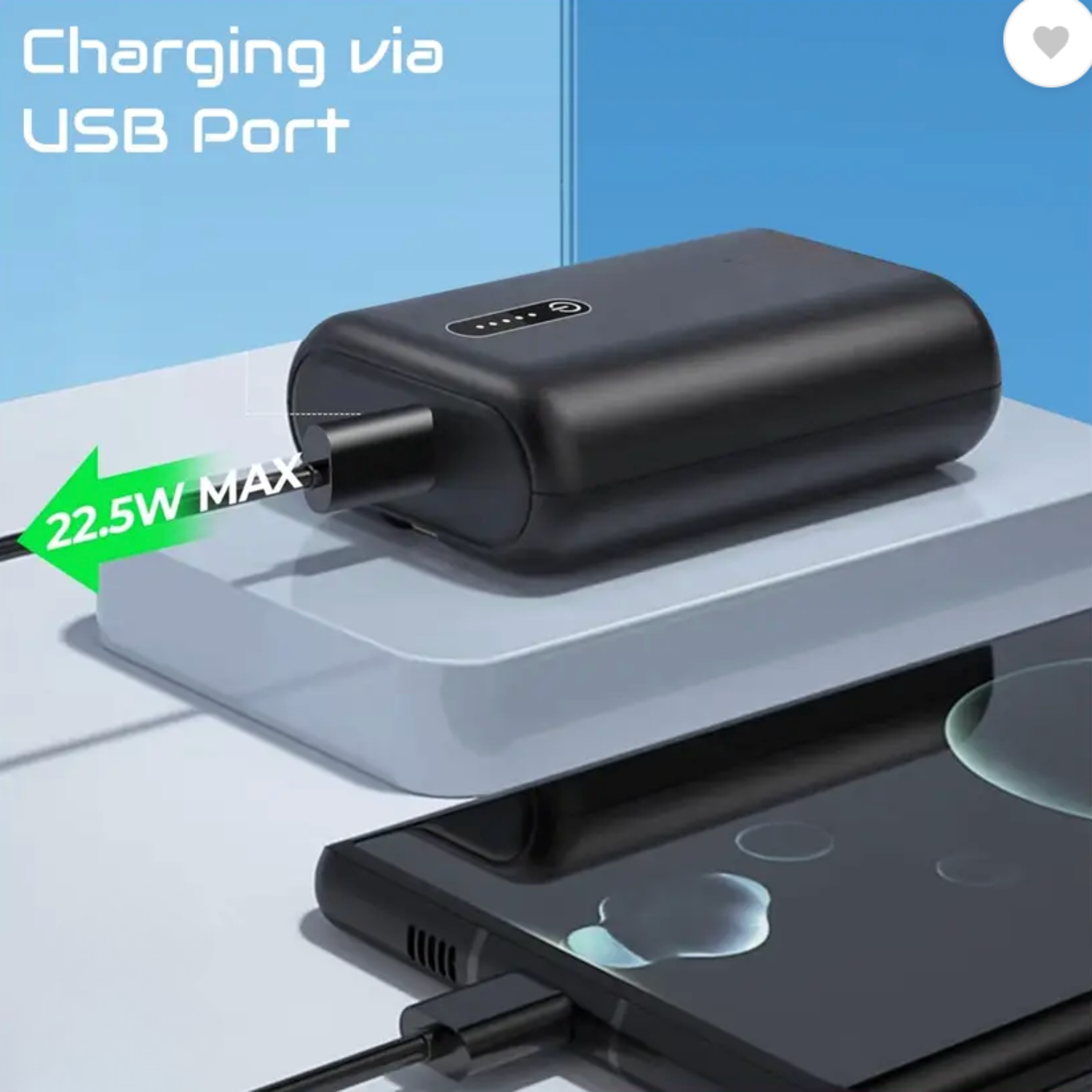 Podex: 10000mAh Ultra-Compact Power Bank with 22.5W Fast Charging, Dual Output, LED Indicator & Type-C Input/Output
