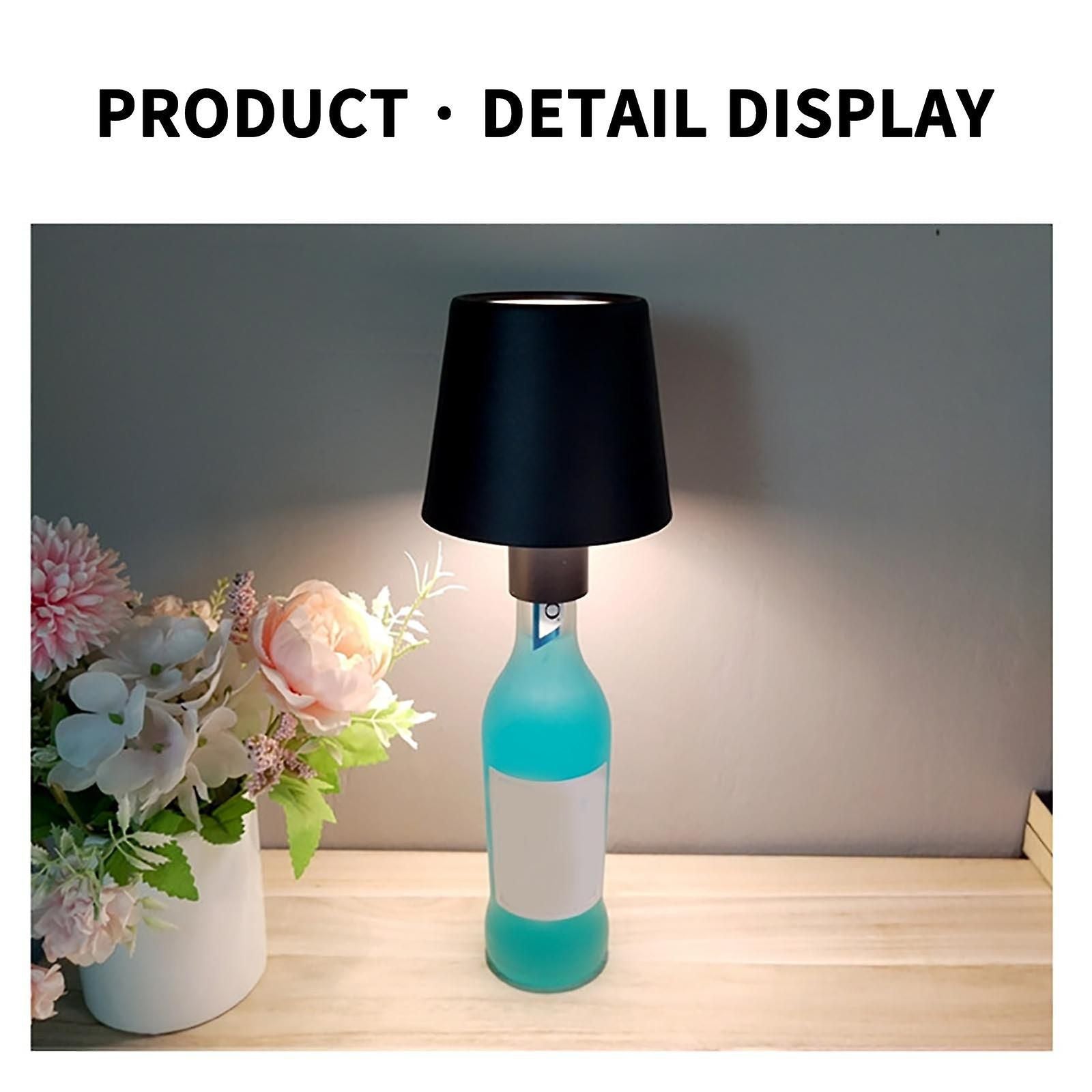 Boozify: Wine Bottle Topper LED Lamp USB-C Rechargeable with 3 Colour Adjustable Brightness & Touch Control