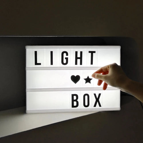 MBox: A4 LED Cinema Light Box with 96 Letters & Symbols, Custom Message Display Board for Home Décor, Gifting & Mood Lighting