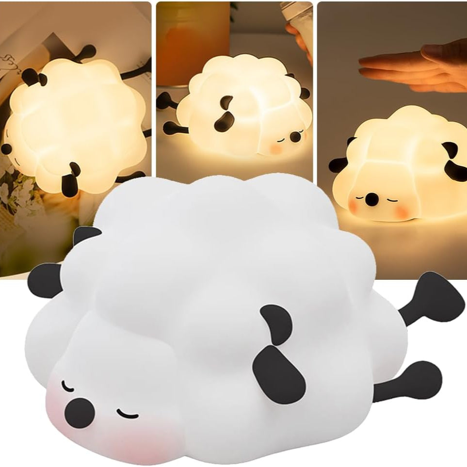 Wooly: Adorable Silicone Sheep Night Light – USB Rechargeable Soft LED Glow with Tap Control for Kids' Bedroom, Gifting & Cozy Bedside Décor