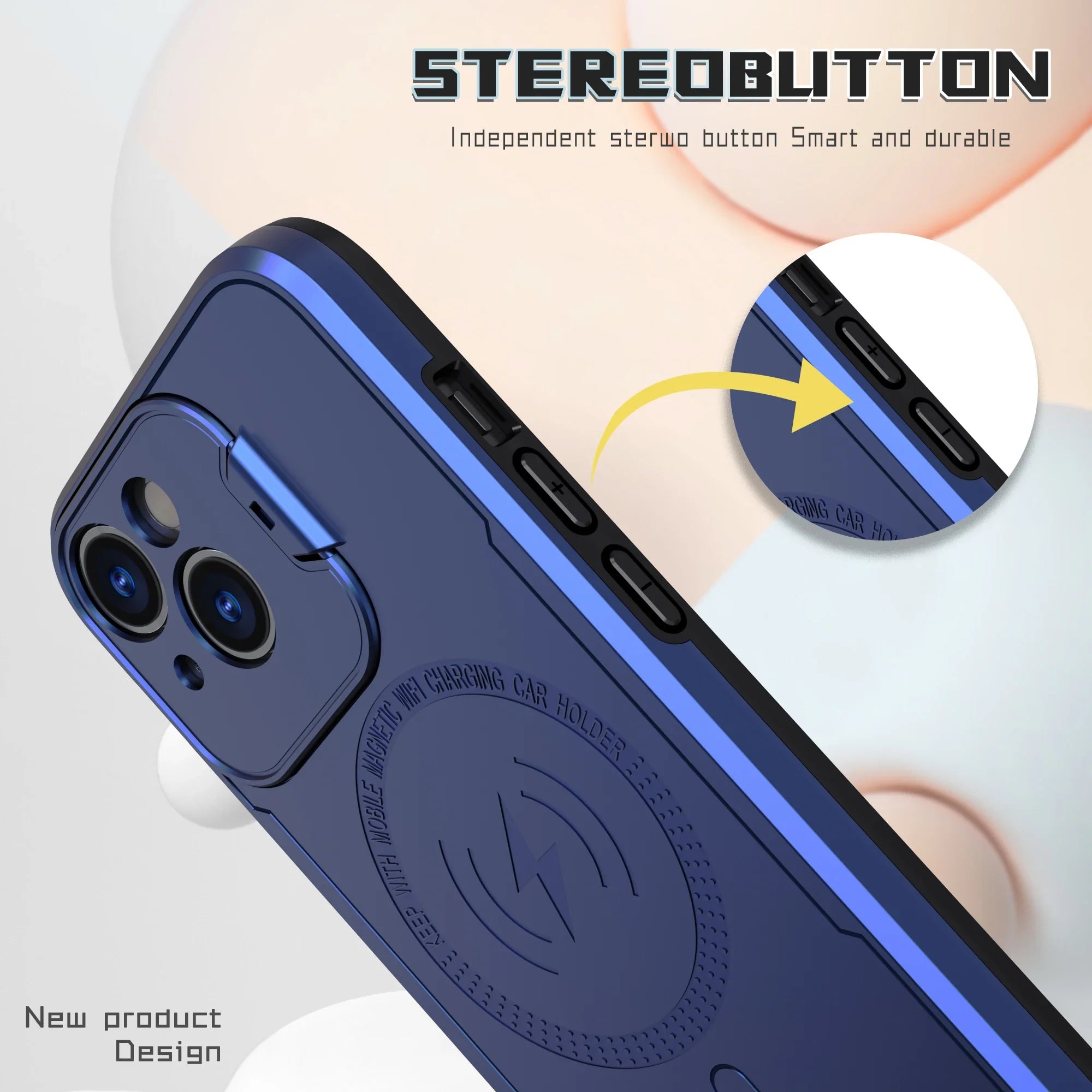 iPhone 15 Back Cover With MagSafe Wireless Charging And Camera Protection Convertible Stand