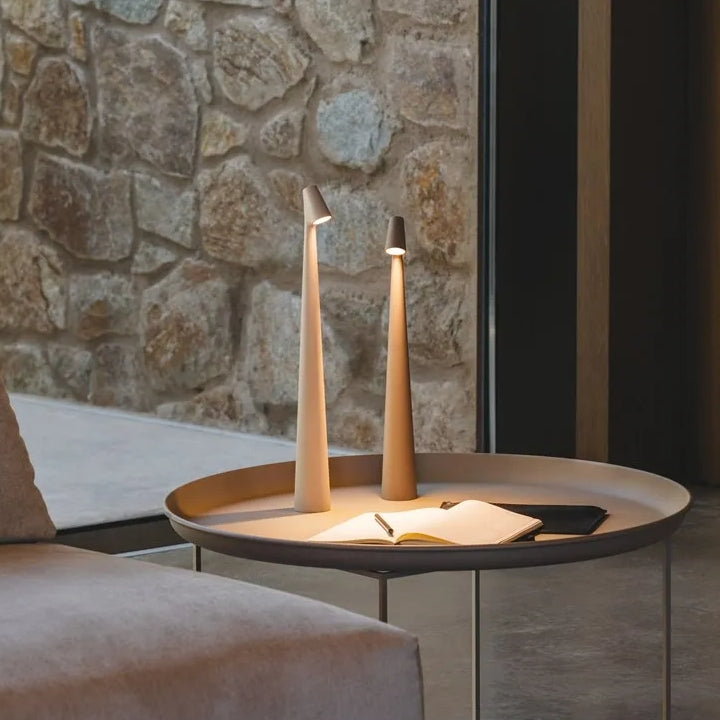 GeekSleek: Minimalist Wireless LED Table Lamp with Touch Control, Stepless Dimming & Rechargeable Design for Home & Office