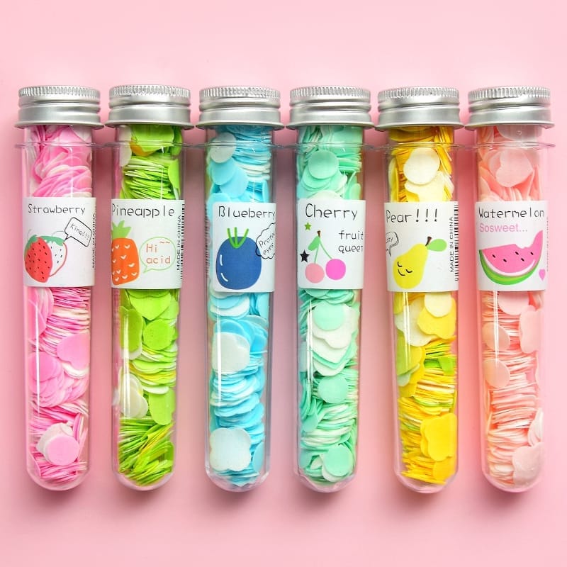 FruityClean: Set of 3 Cute Travel-Friendly Hand Soap Paper Flake Tubes – Perfect for On-the-Go Hygiene