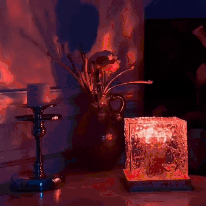 PrismCube: Soothing Ambient Ocean Wave Lamp with 3D Water Effect, 16-Color LED Projection & Remote Control for Relaxing Room Décor