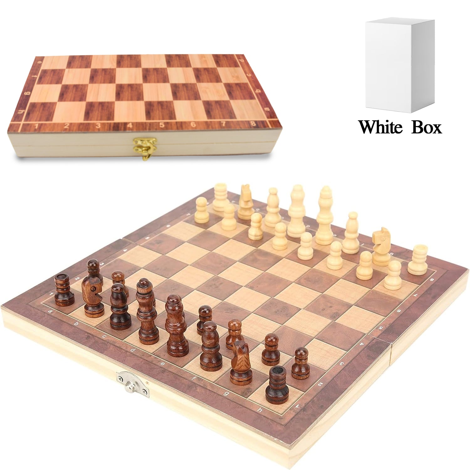 GoChess: Foldable Wooden Chess Board Set (30 × 30 cm)