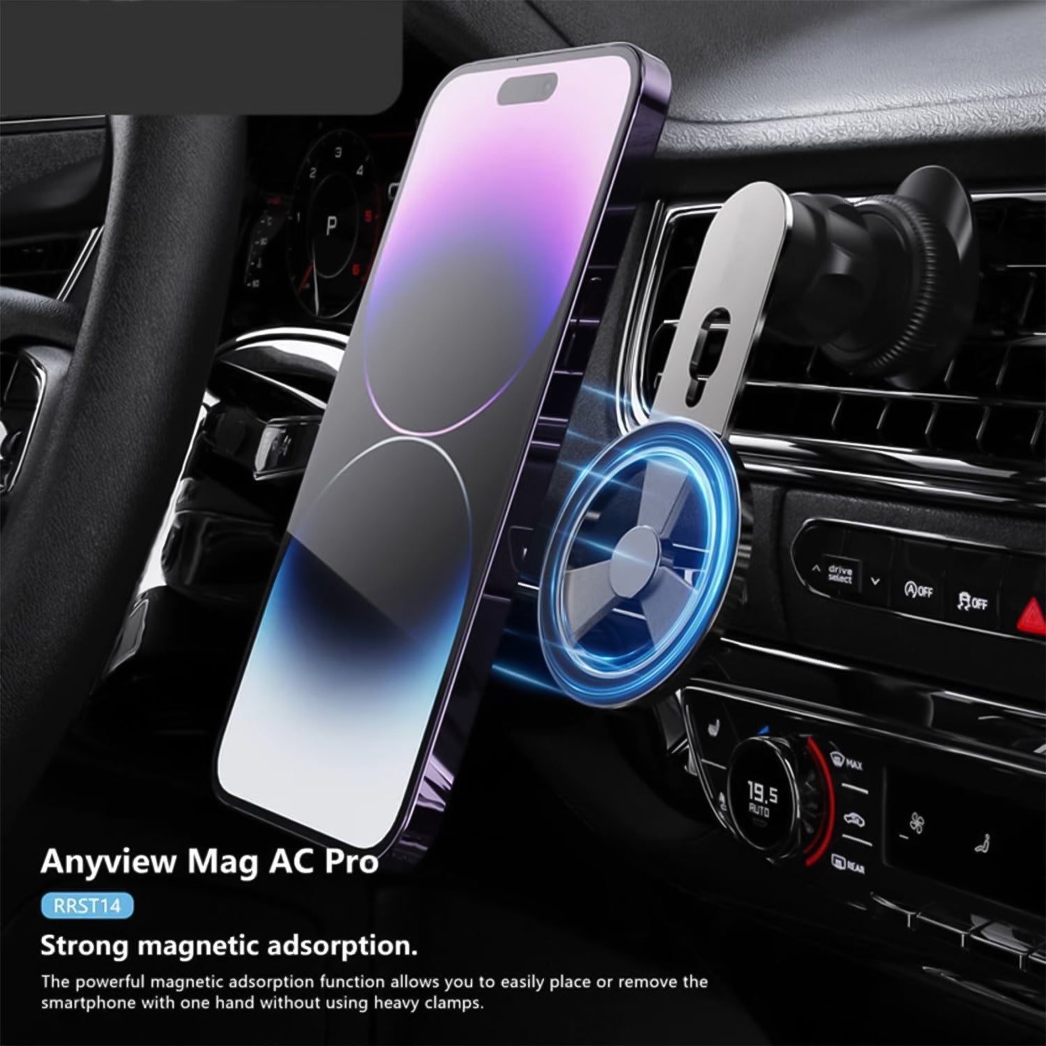 SuperMag: 360° Rotatable Magsafe Air Vent Phone Holder with Strong Magnet