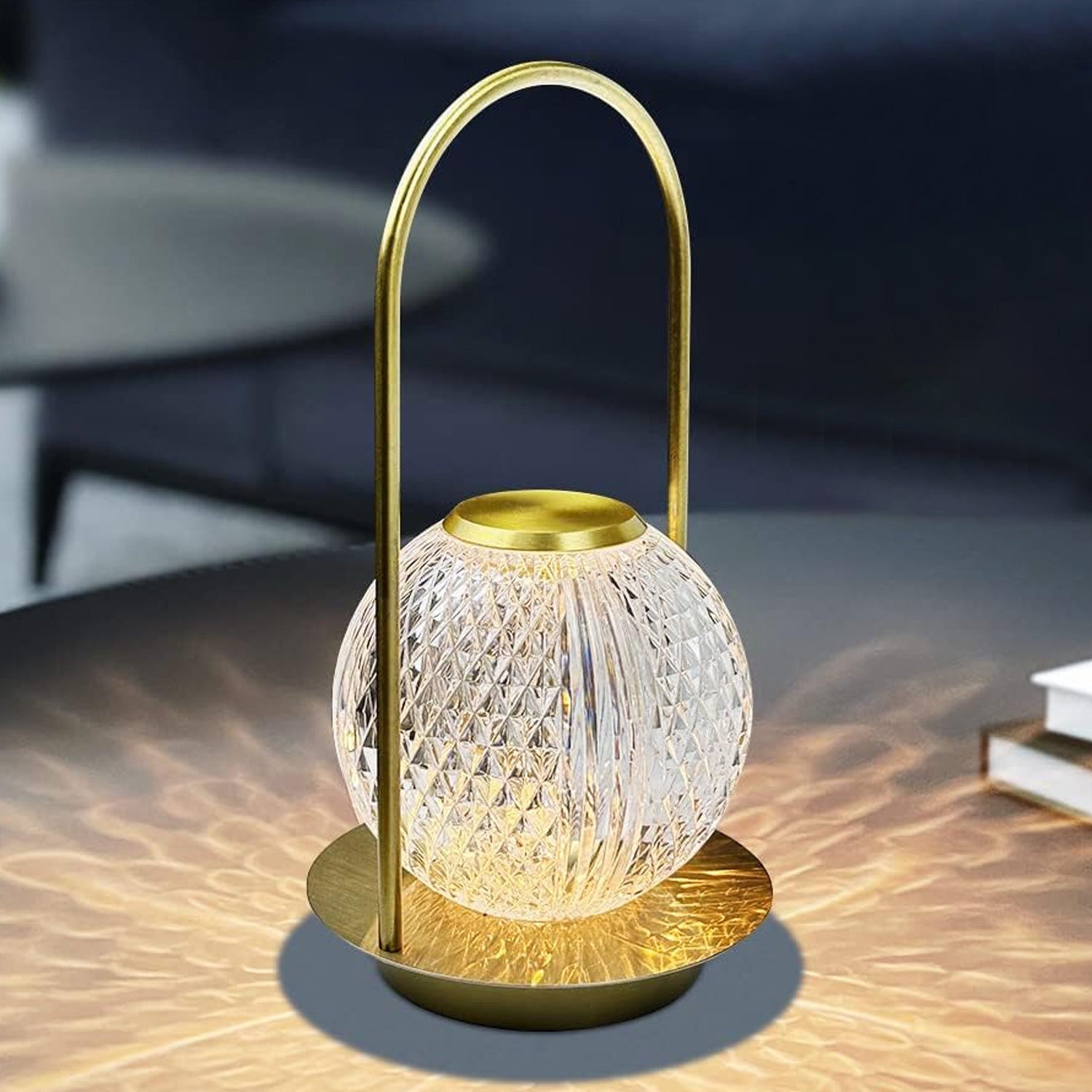 CrystalGlow: Rechargeable LED Table Lamp