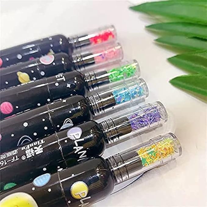 Zap: Space-Themed Highlighter Set with Fluorescent Neon Colours, Unique Planet Theme Fine Grip Marker Pen (6 Pcs)