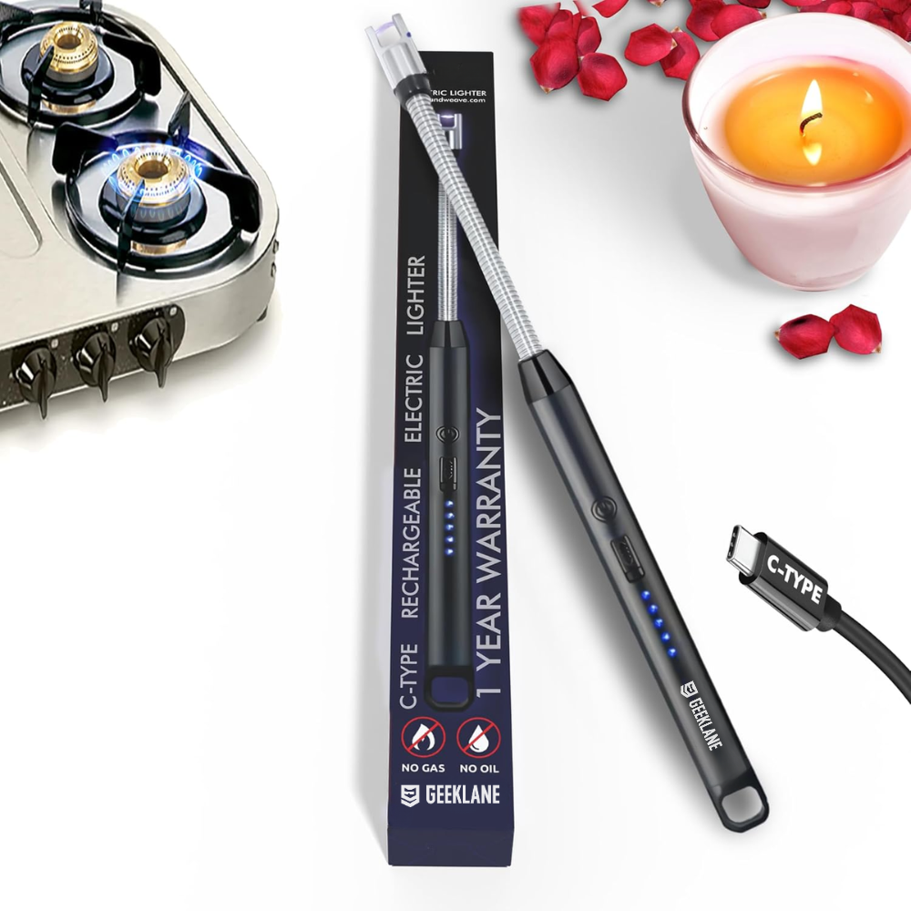 Sparq: Rechargeable Electric Arc Lighter, Windproof with Flexible Neck & USB-C Port for Gas Stove & Candles