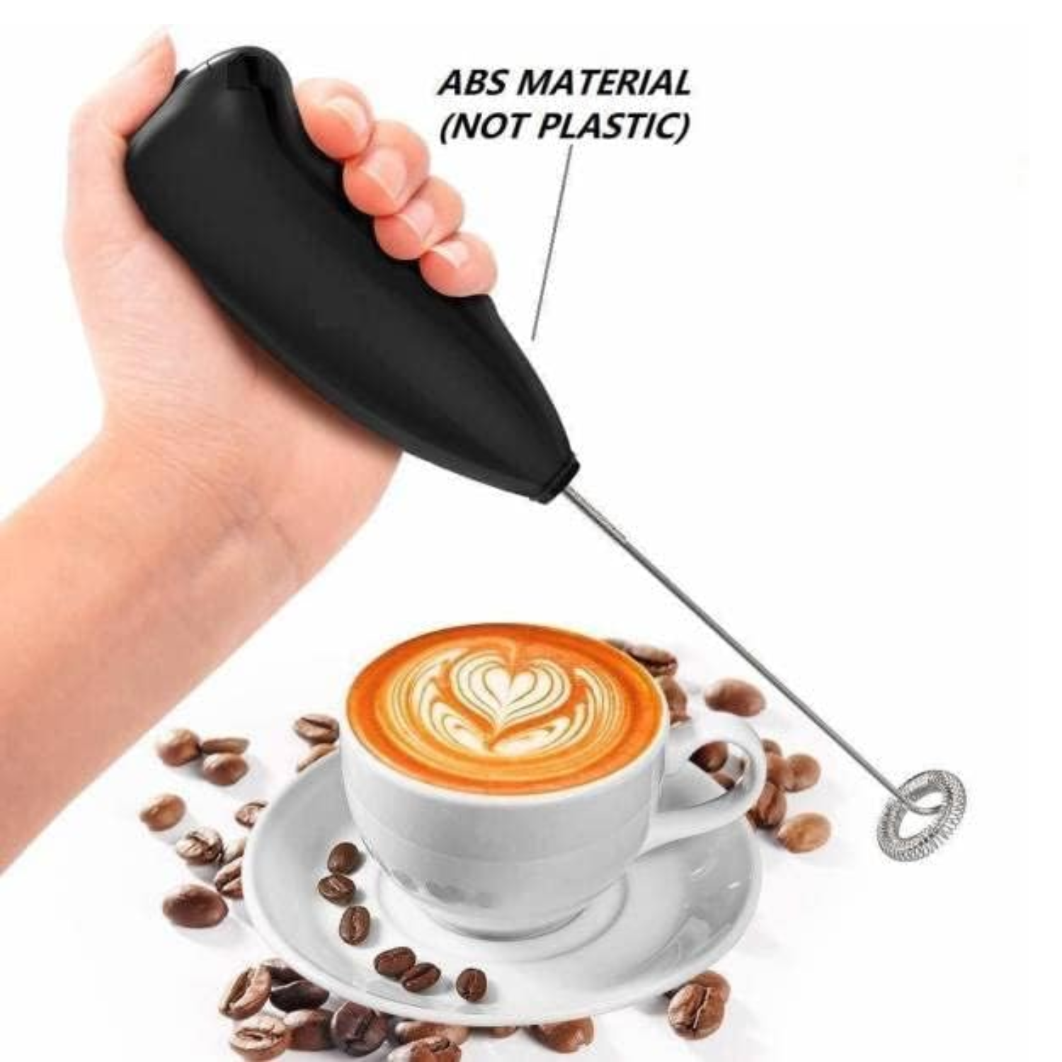 Brewio: Portable Handheld Coffee Frother for Latte, Cappuccino & Beverages, High-Speed Electric Milk Frother with Stainless Steel Whisk, Battery-Operated Mini Foam Maker