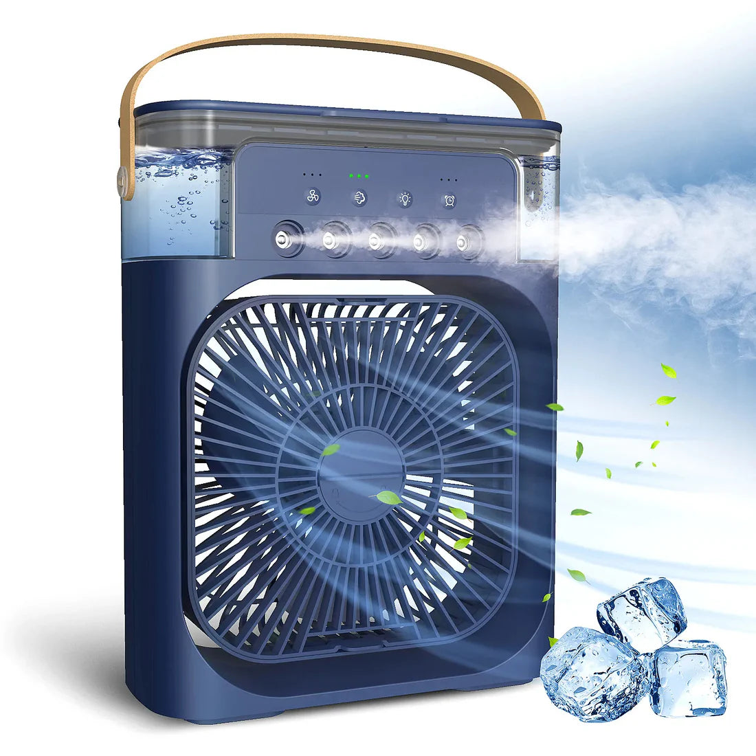 ChotaAC: Portable Air Conditioner Fan – USB-Powered Small AC Mini Evaporative Cooler with 3 Speeds, 5 Mist Makers & 7-Color LED Light