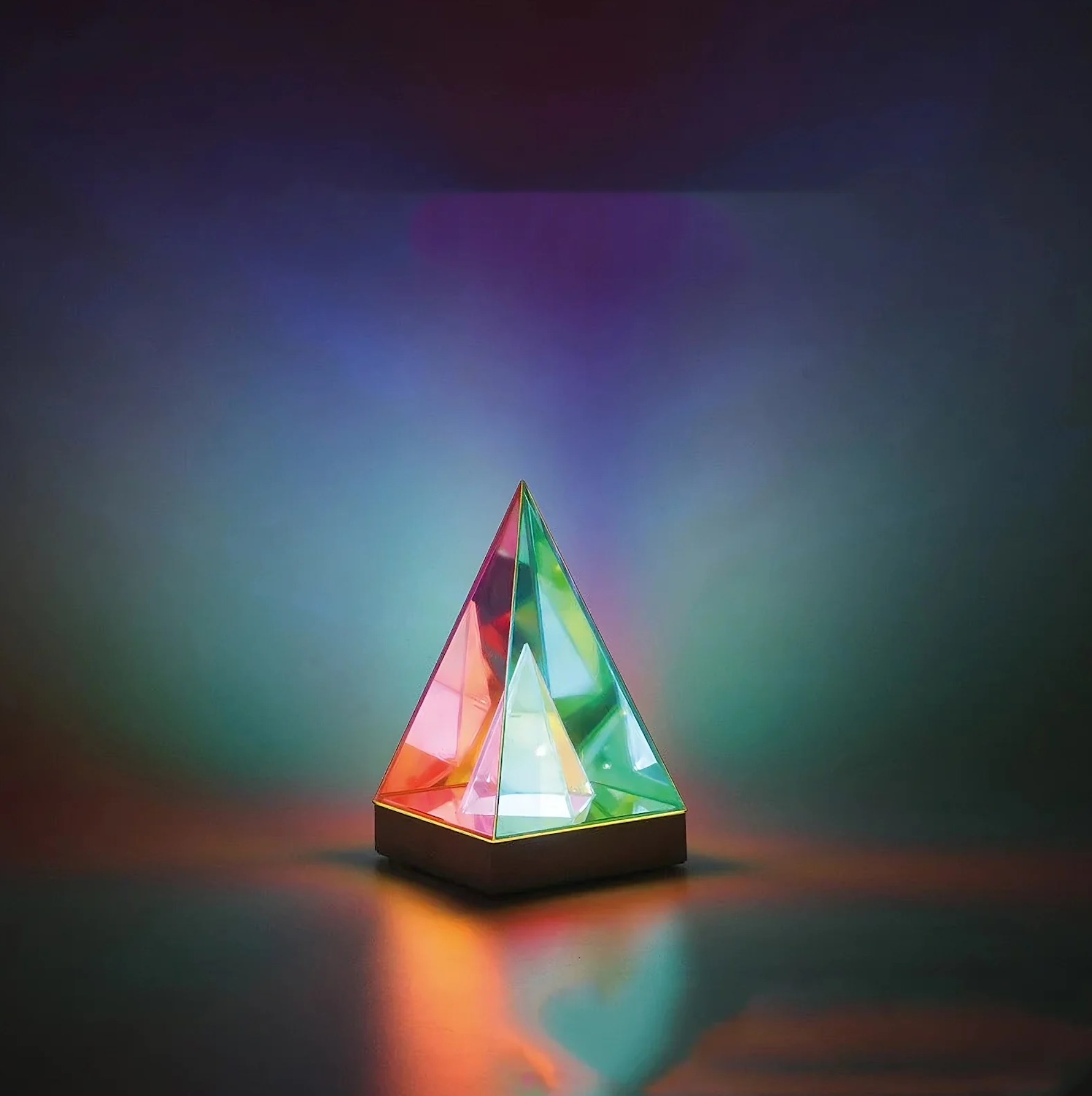 Floyd: 3D Acrylic RGB Prism Lamp with USB Power & Color-Changing Glow for Bedroom & Decorative Lighting