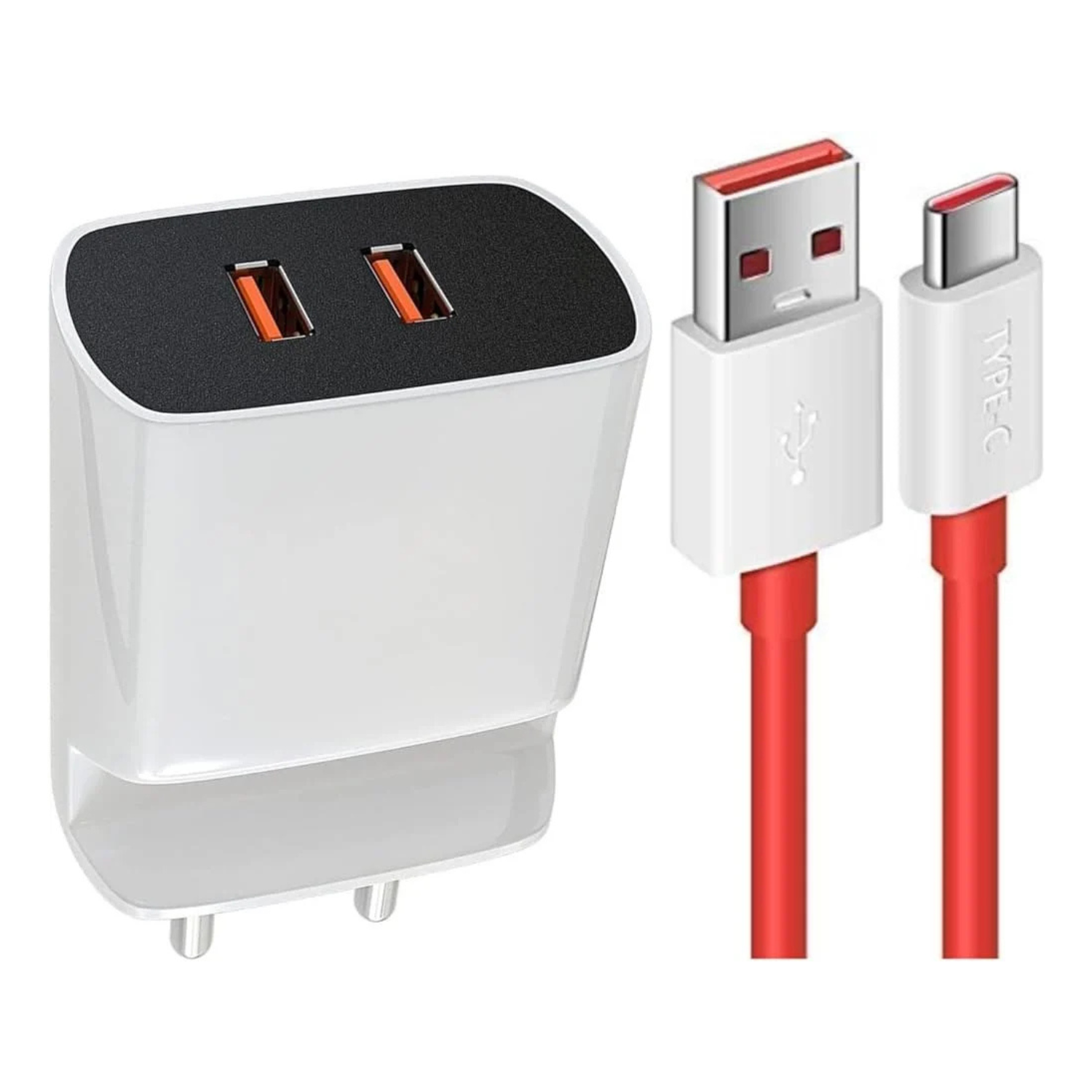 Zapoo: Dual-Port Fast Charging Adapter, QC 3.0 Type-C Charger with Smart Power Delivery, 3.0A Output & High-Speed Charging Cable