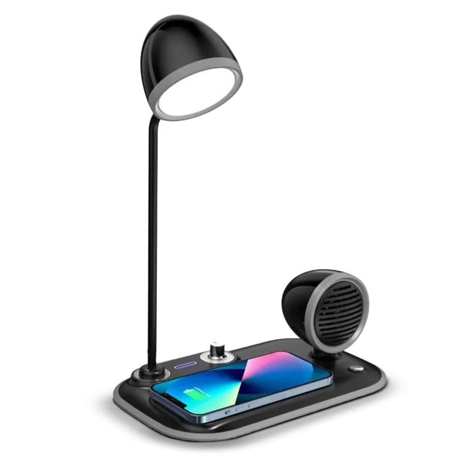 Zylo: 3-in-1 Desk Lamp with 15W Wireless Charger, 10W Bluetooth Speaker, Tactile Brightness Knob Practical Table Lamp