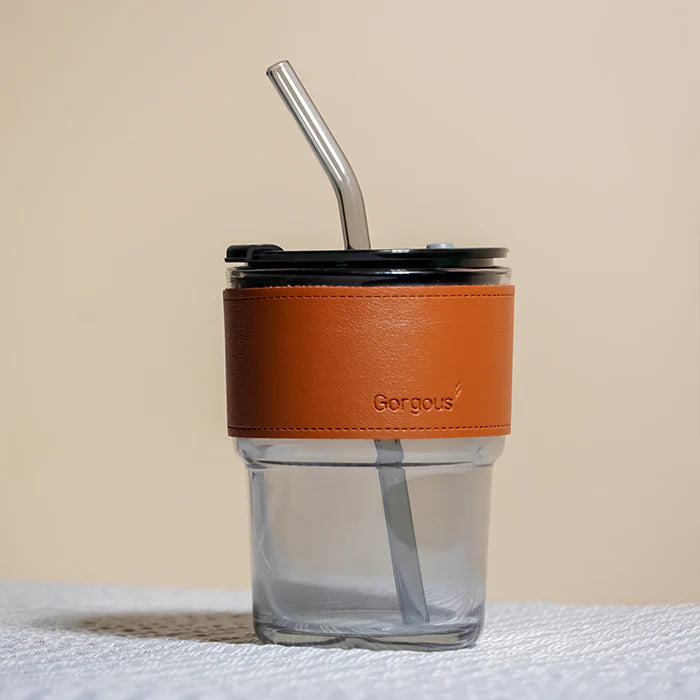 SipMate: Glass Tumbler with Straw