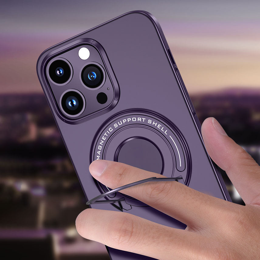 iPhone 14 MagSafe Charging Luxury Back Cover With Invisible Kickstand