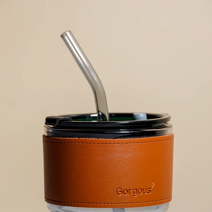 SipMate: Glass Tumbler with Straw