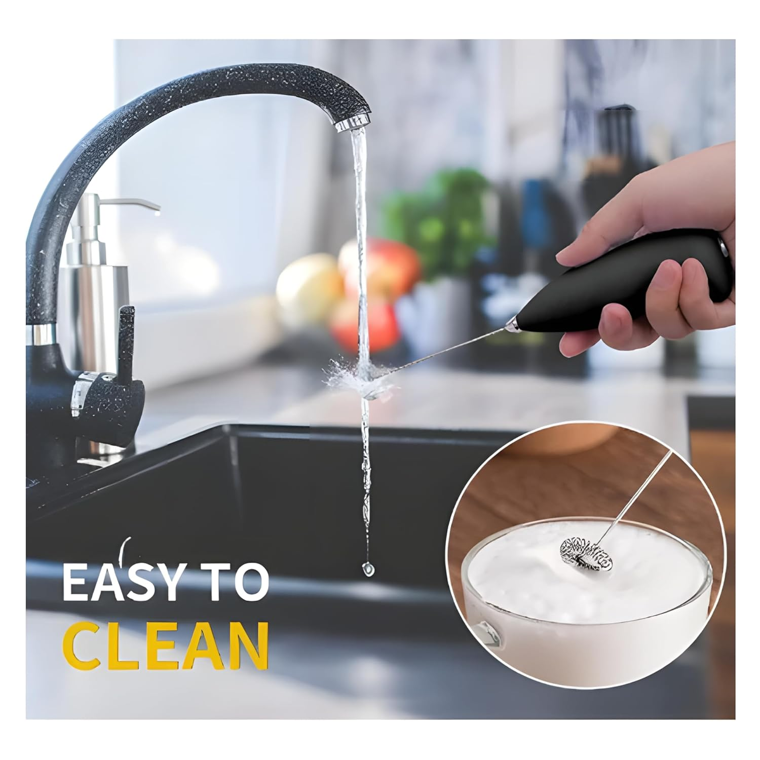 Brewio: Portable Handheld Coffee Frother for Latte, Cappuccino & Beverages, High-Speed Electric Milk Frother with Stainless Steel Whisk, Battery-Operated Mini Foam Maker