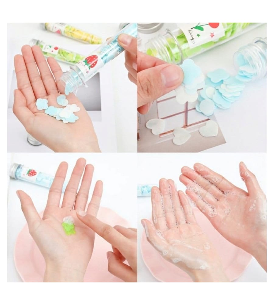 FruityClean: Cute Hand Soap Paper Flakes Perfect for Travelling (Set of 2)