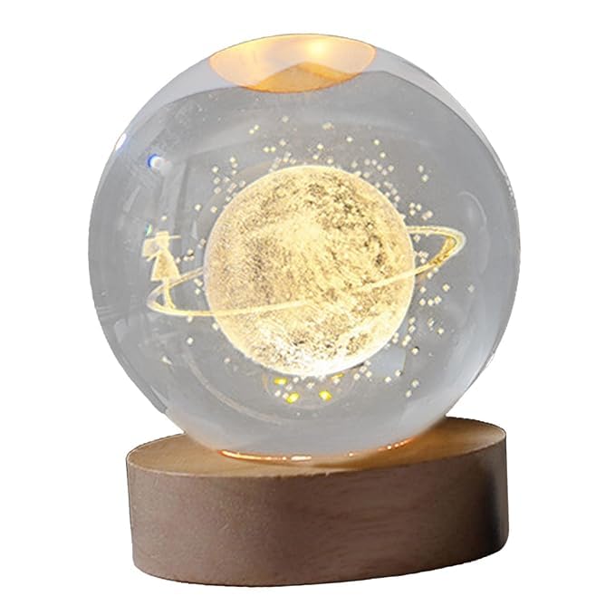 Pluto: 3D LED Crystal Ball & Holograph Night Lamp