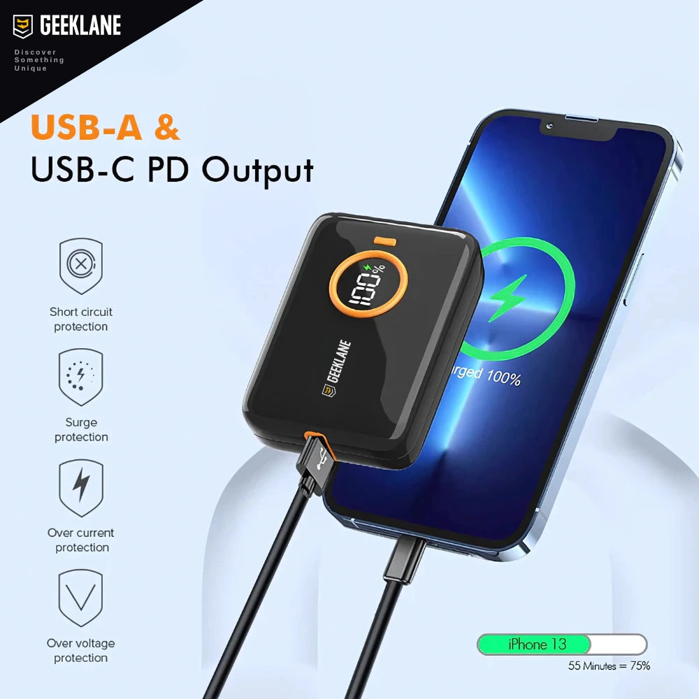 DEX: Palm Sized Convenient Power Bank with PD | 10,000mAh