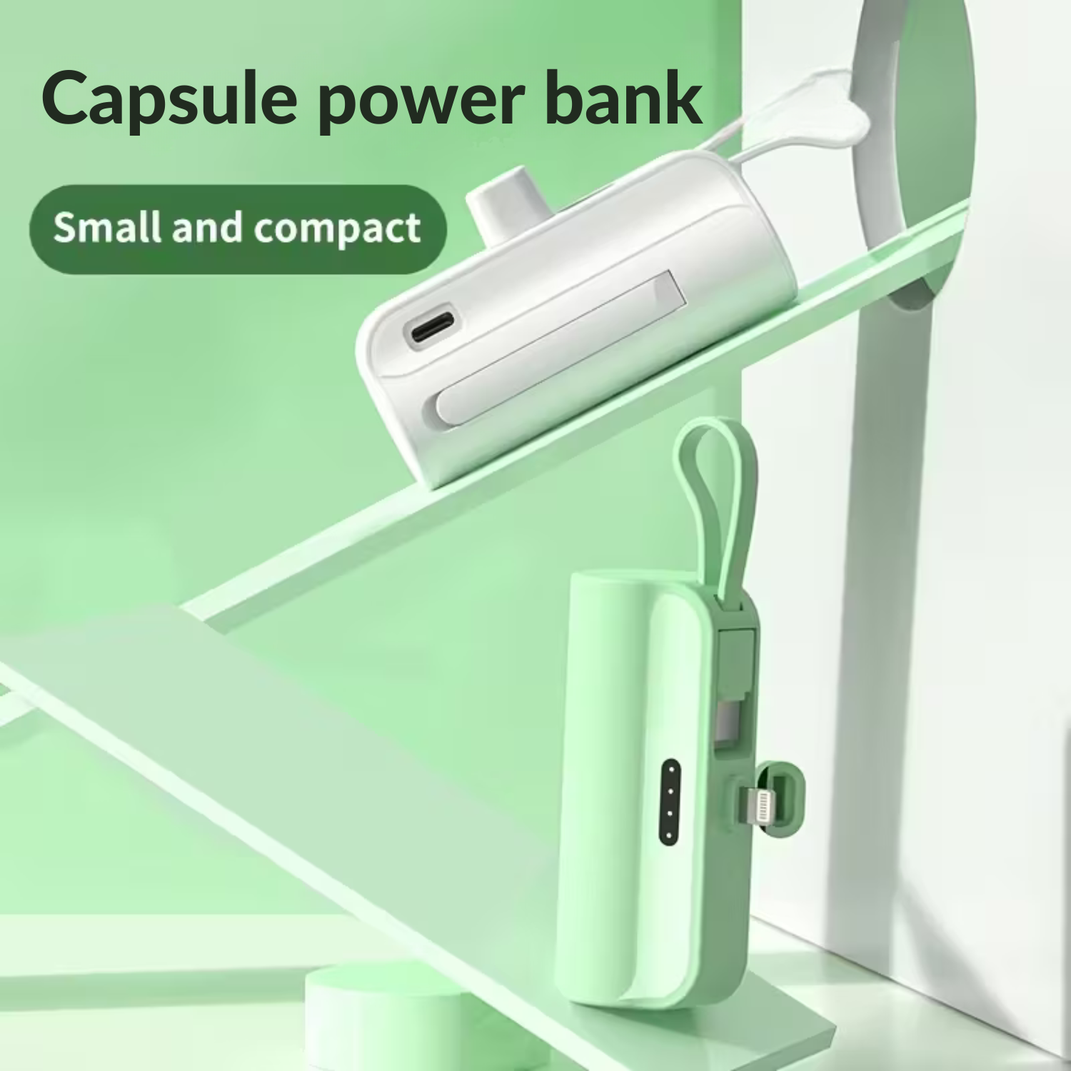 Pocky: Mini 5000 mAh Pocket Power Bank with Built-In Cable for Android, iPhone & Devices
