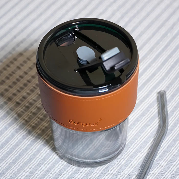 SipMate: Glass Tumbler with Straw