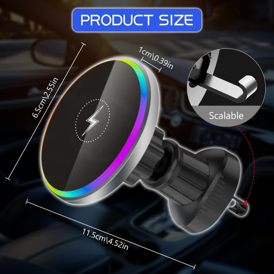 Pulse: Magsafe Car Wireless Charger with Sound-Reactive Ambient Lights