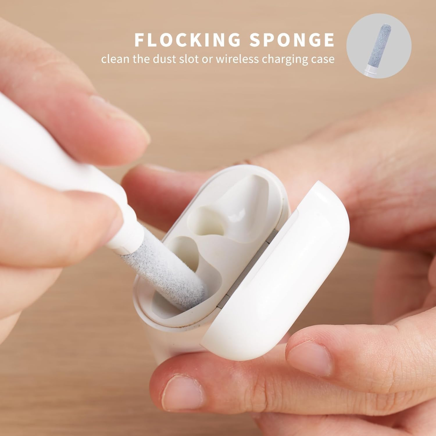 Aira: 3-in-1 Earbuds & AirPods Cleaning Pen- Precision Cleaning Tool with Soft Brush, Tip & Sponge for Earphones, Charging Case & Audio Devices