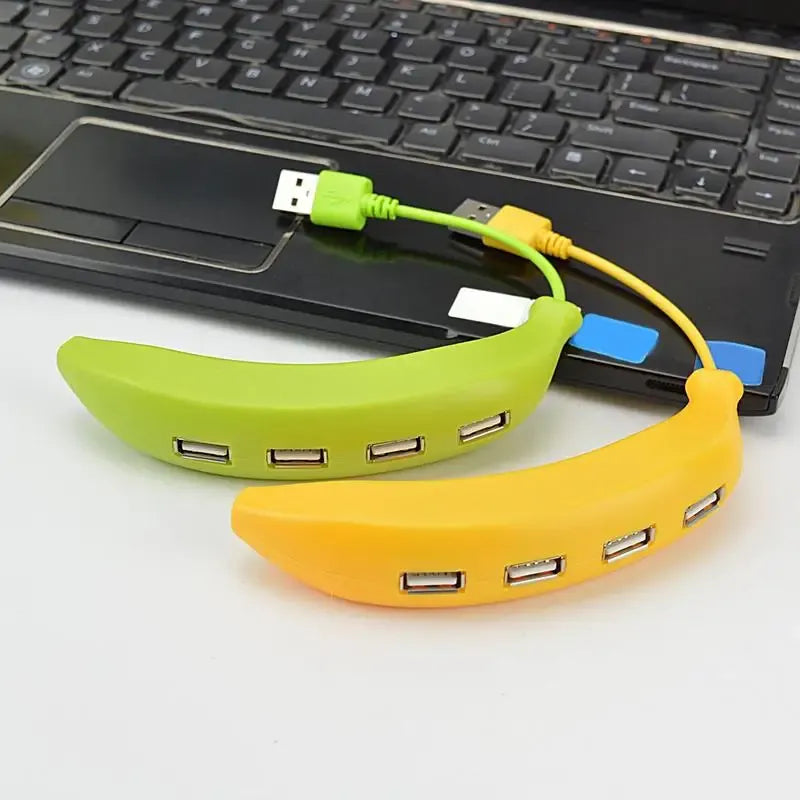 BananaHub: Quirky 4-Port USB 2.0 Hub with Cute Design, Sturdy Build Quality, Plug & Play, Compatible with Laptop, PC & Mac