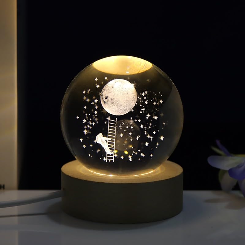 Climb: 3D LED Crystal Ball & Holograph Night Lamp