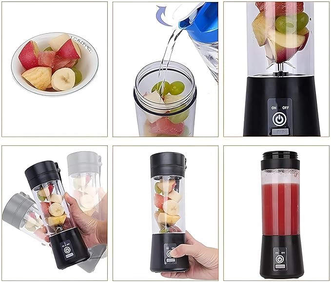 BlendGo: Portable Smoothie Blender & Juicer USB Rechargeable with 6-Blade Design, Chunk Filter & Easy-Cleaning