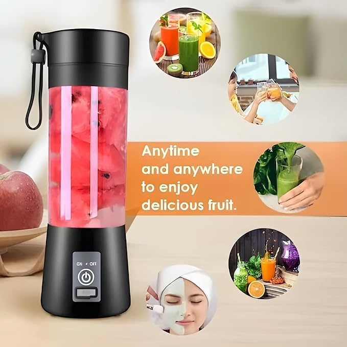 BlendGo: Portable Smoothie Blender & Juicer USB Rechargeable with 6-Blade Design, Chunk Filter & Easy-Cleaning