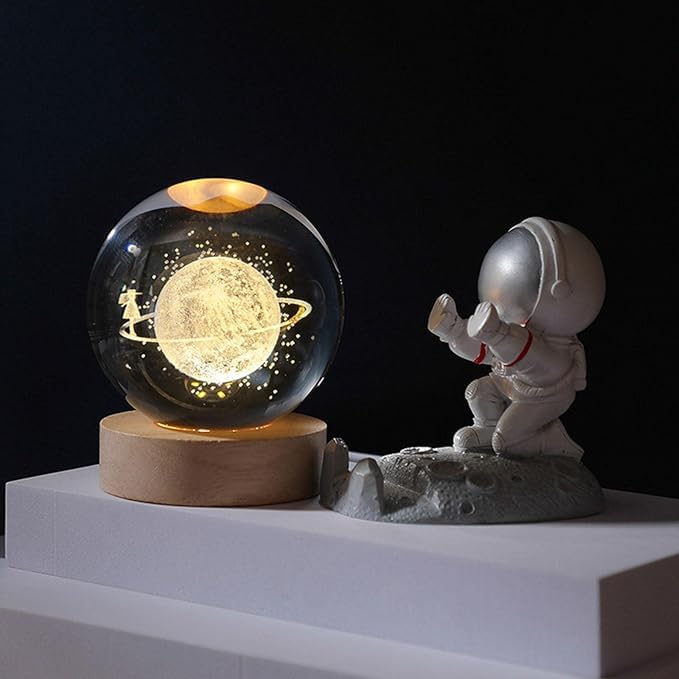 Pluto: 3D LED Crystal Ball & Holograph Night Lamp