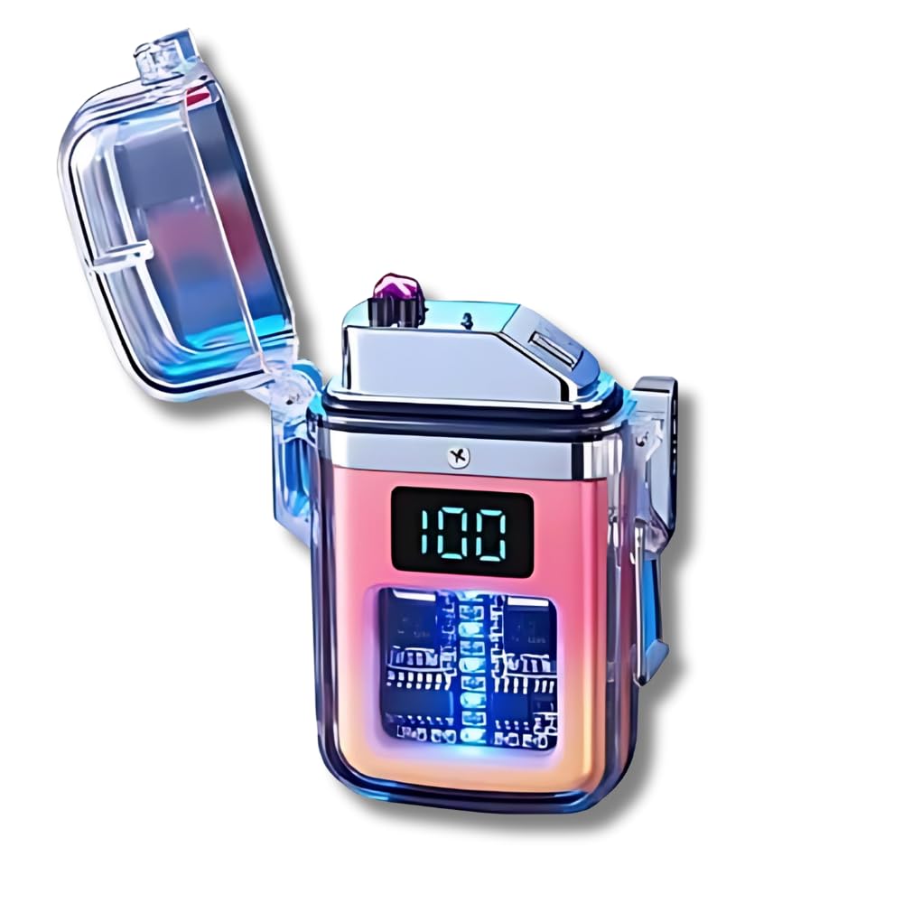 Arc: Dual Arc Windproof & Waterproof Lighter with Bright Torch C-Type Charging & Display